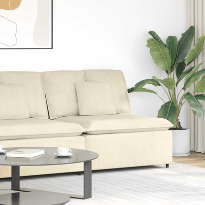 Modulaire Bank – Bankstel – Hoekbank – Zitmeubel – Sofa – Corduroy Bekleding – Stevig Metalen Frame – Creme Centre Module