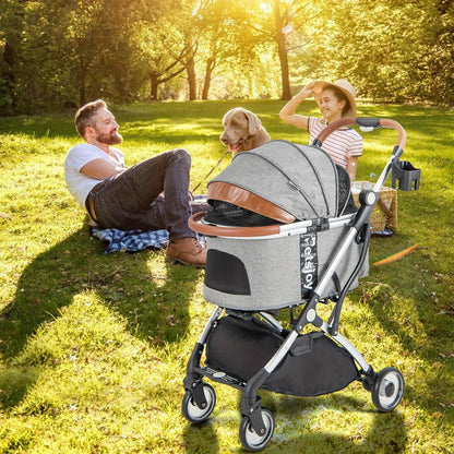 Hondenbuggy – Huisdierenwagen – Wandelwagen – Draagtas – Transportwagen – Aluminium Frame – Opvouwbaar Met Waterdichte Hoes