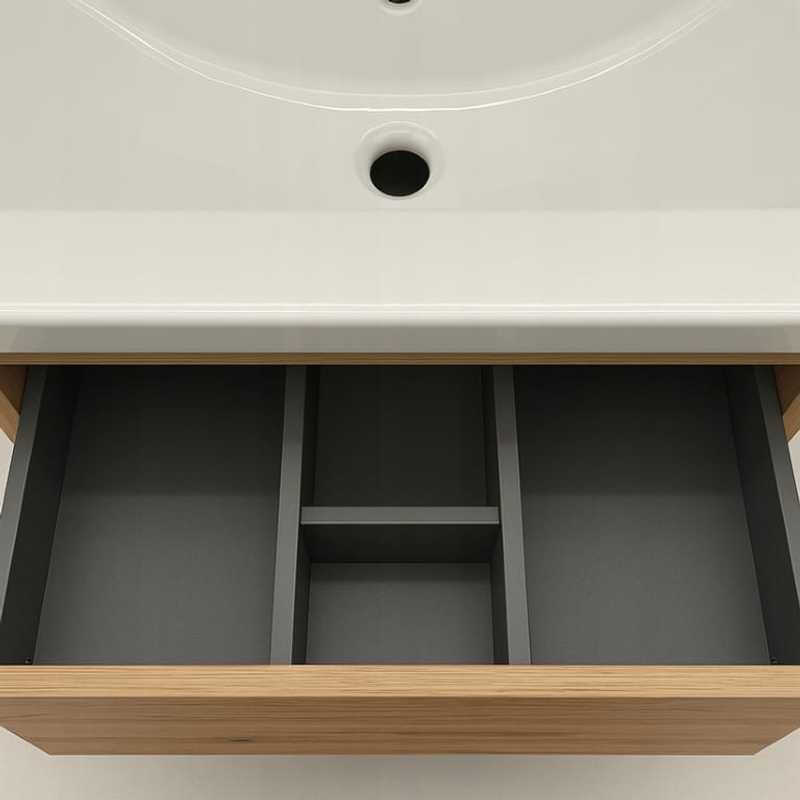 Badkamermeubel – Wastafelmeubel – Badkamerkast – Douchemeubel – Opbergkast Badkamer – Compact 50x80 cm – Vochtbestendig Gelamineerd Spaanplaat