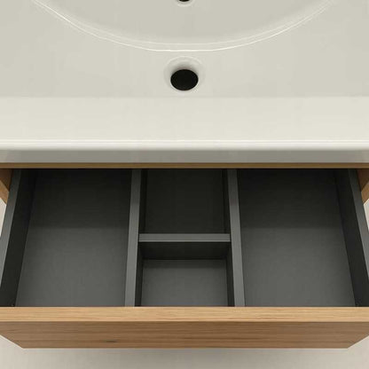 Badkamermeubel – Wastafelmeubel – Badkamerkast – Douchemeubel – Opbergkast Badkamer – Compact 50x80 cm – Vochtbestendig Gelamineerd Spaanplaat