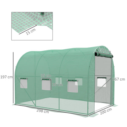 Kas – Tuinkas – Kweekkas – Broeikas – Groentekas – Geïntegreerd Irrigatiesysteem – Sterk Epoxy Stalen Frame 6m² Hoogwaardige PE Folie