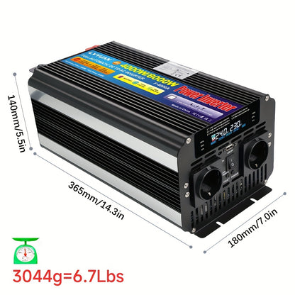 12V Omvormer – Stroomomzetter – Converter – Spanningsomvormer – Inverter – Krachtige 4000W Vermogen – Ingebouwde Beveiliging