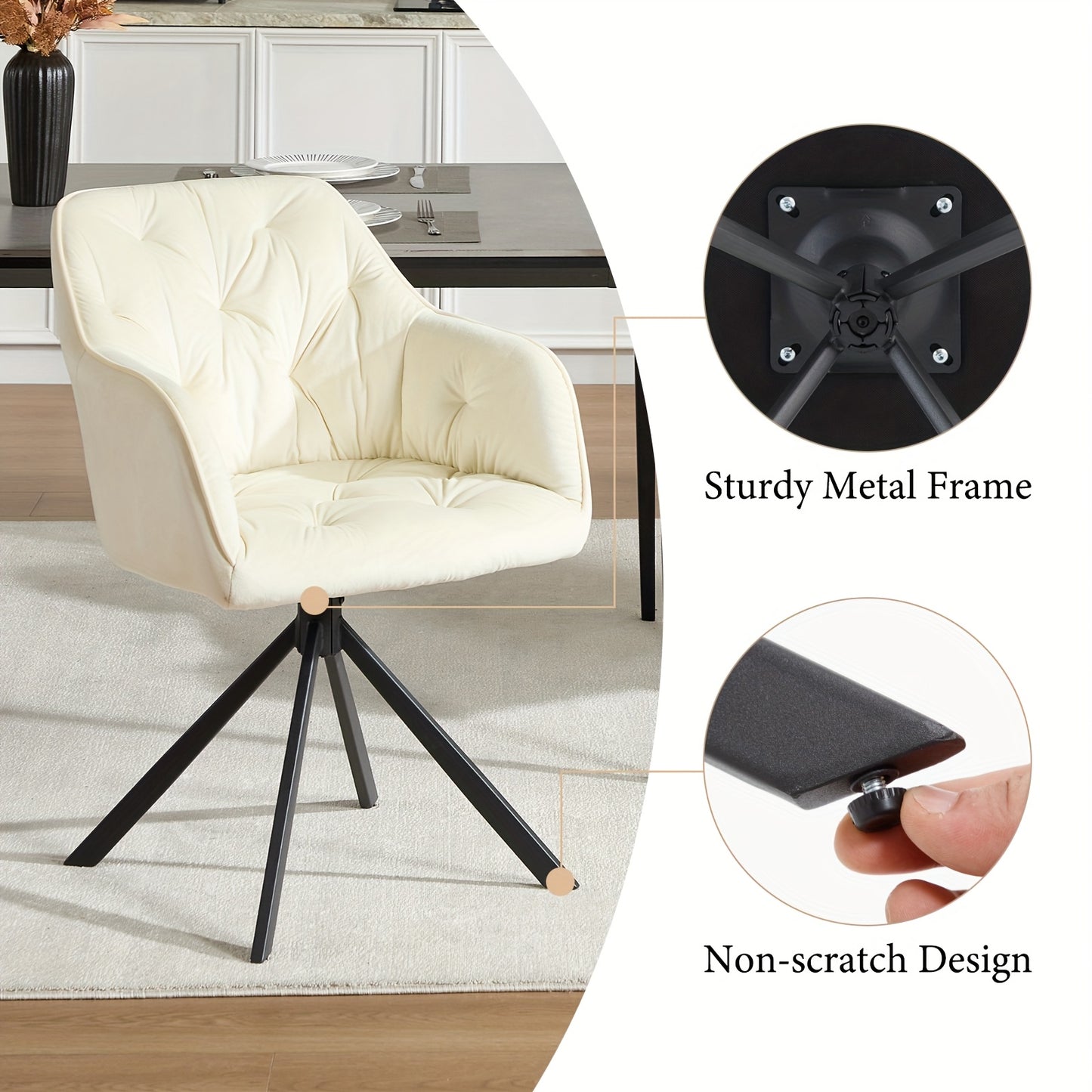 Eetkamerstoelen – Stoelen – Kuipstoelen – Fauteuils – Design Stoelen – Set Van 2 – Velvet Bekleding – Metalen Kruispoot