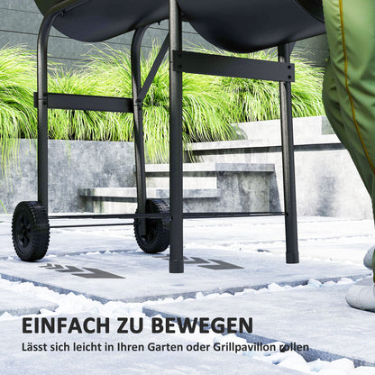 Houtskoolbarbecue – Barbecue – Smoker – Grill – Kogelbarbecue – Staal – Met Deksel en Thermometer – Verstelbare Luchttoevoer en Wielen