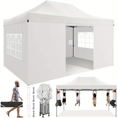 3x4.5m Heavy Duty Pop Up Canopy Tent with 3 Adjustable Heights (2.5-4.5m) - Instant Setup Outdoor Canopy, Portable Shelter for Parties, Weddings, Markets, Events - Sturdy Frame, Easy Assembly, Ideal for Home, Commercial & Out