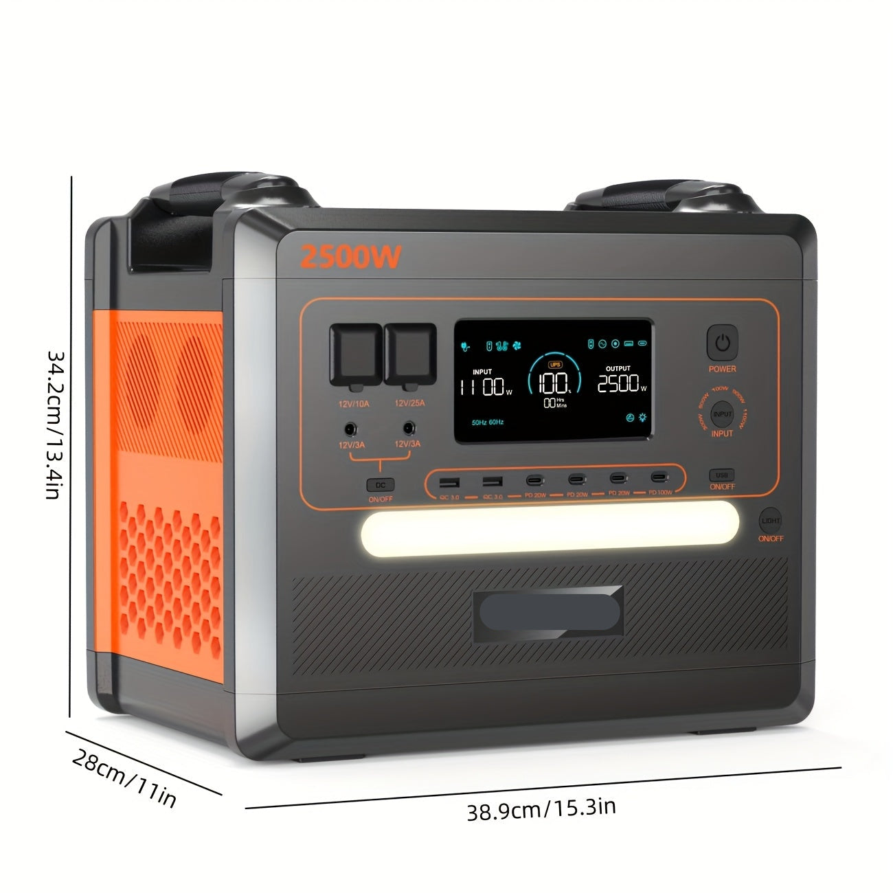 Draagbare Powerstation – Mobiele Accu – Outdoor Generator – Noodstroom – Campinguitsrusting – 2304Wh Capaciteit – 2500W Continu Vermogen