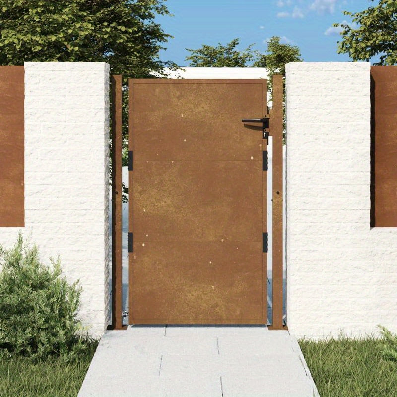 Tuinpoort Cortenstaal – Tuinafscheiding – Tuindecoratie – Metalen Poort – Rustieke Poort – Weerbestendig – 104 x 155 cm – Natuurlijk Roestbruin
