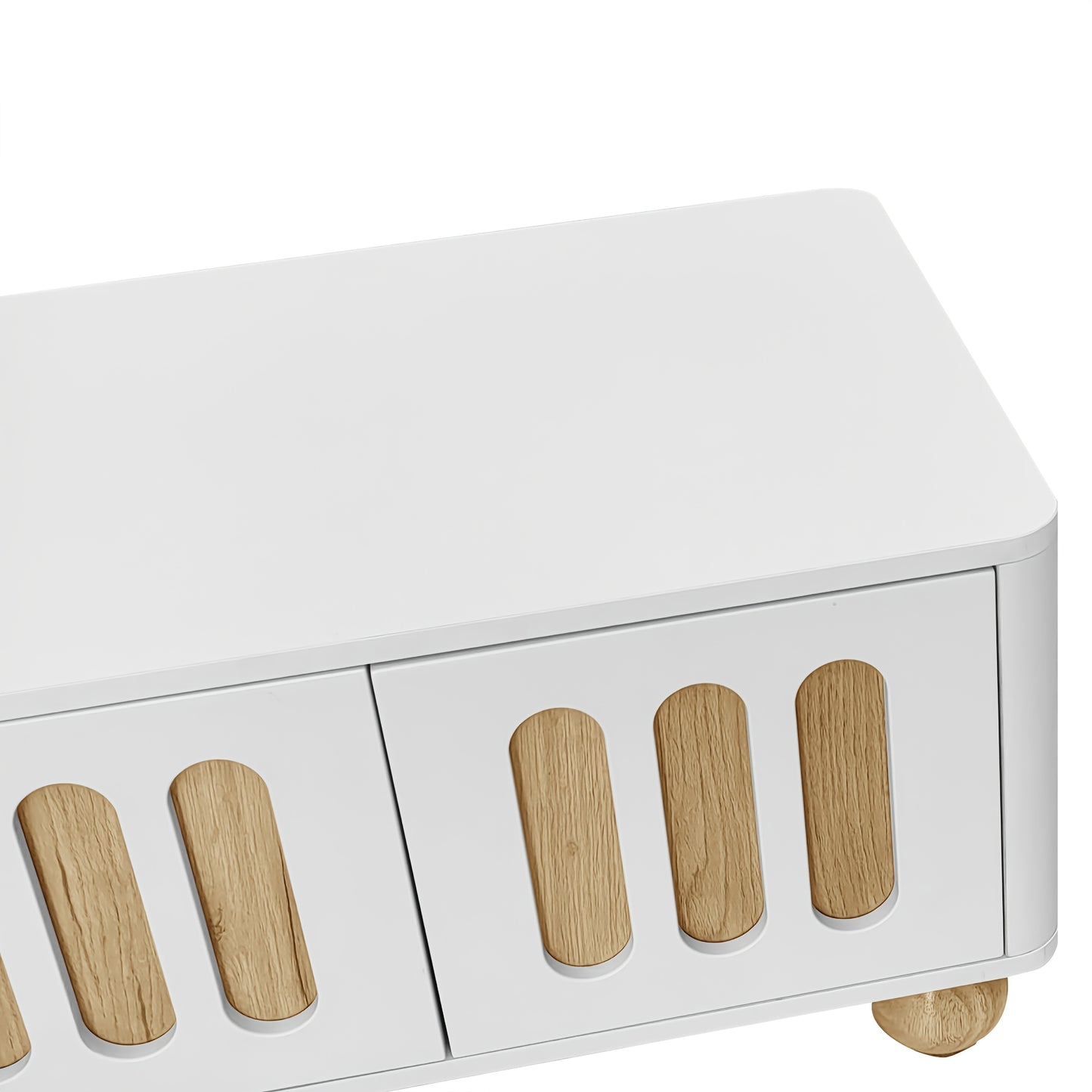 Modern Coffee Table with Storage - Large Living Room Center Table, Metal Construction, Rounded Safety Corners & Spherical Legs, Easy Assembly Required - Ideal for Apartments, Offices, or Homes, Coffee Table for Living Room, A