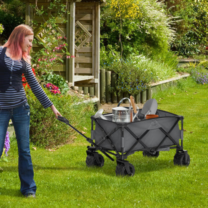 Transportkar – Vouwkar – Bolderkar – Trolley – Steekwagen – 360° Draaibare Wielen – Verstelbare Telescoopgreep – Draagvermogen 70 kg – Donkergrijs Metalen Frame