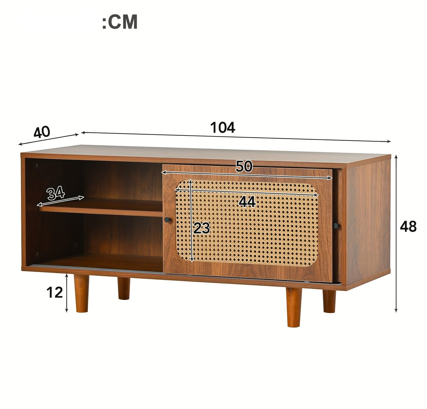 Schoenenkast – Schoenenopberger – Schoenenrek – Schoenmeubel – Schoenenkast Notenkleur – Duurzaam Hout – Verstelbare Plank – Geperforeerd Ventilatieontwerp – Moderne Stijl – 104x40x48 cm