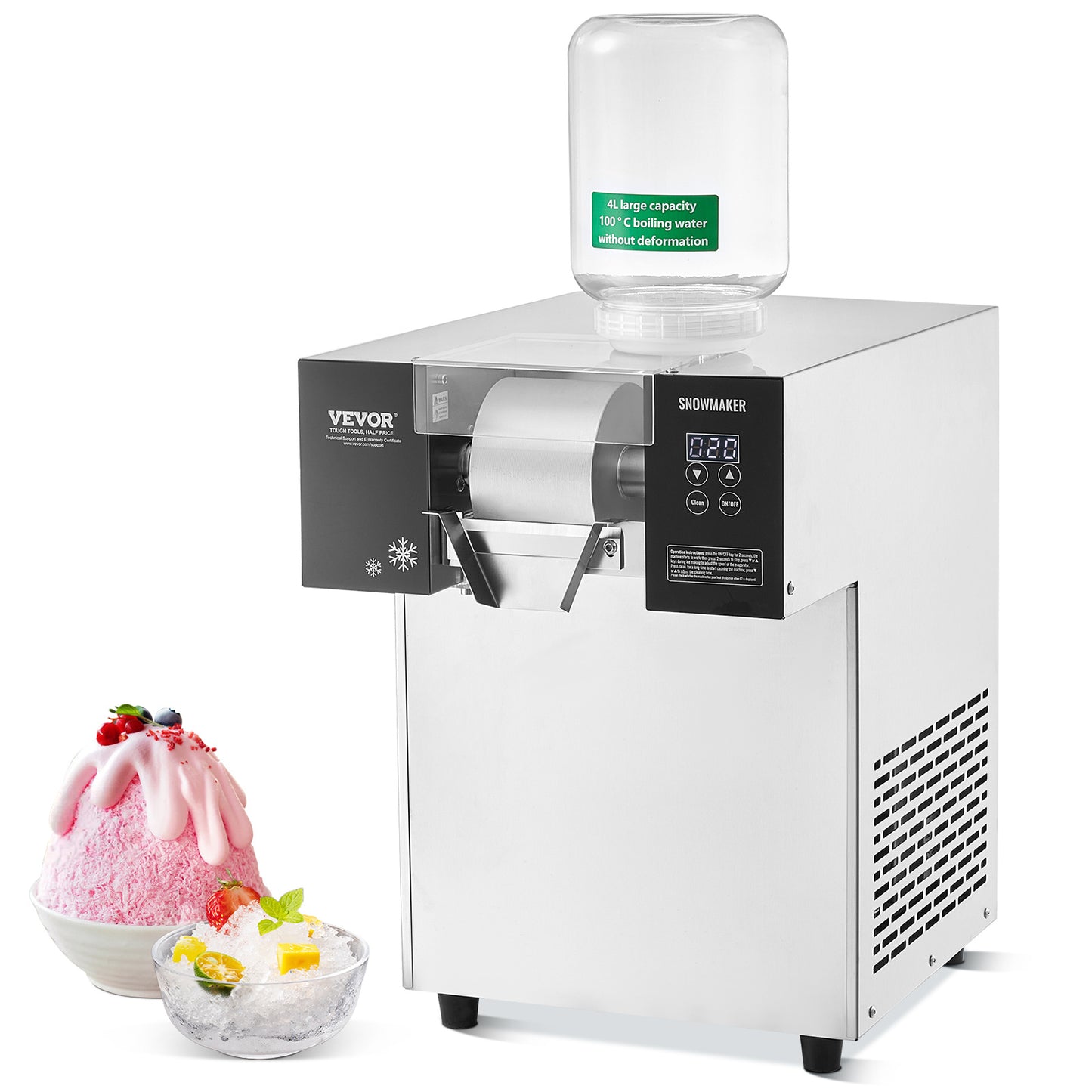 IJsmachine – IJsmaker – Snowflake IJs Machine – Softijsmachine – RVS – Hoge Capaciteit 180 kg/24u – Touchscreen Bedieningspaneel