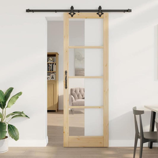 Schuifdeur – Schuifpaneel – Schuifkastdeur – Ruimtebesparende Deur – Houten Deur Bruin – Massief Hout – Eenvoudige Montage
