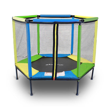 Trampoline – Kindertrampoline – Minitrampoline – Buitenspeelgoed – Springmat – Hexagonaal – Ø 140 cm – Veiligheidsnet met Ritssluiting