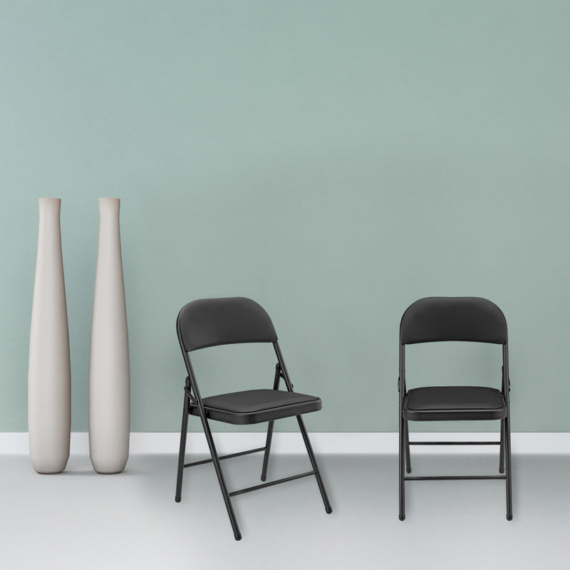 Klapstoel – Vergaderstoel – Vouwstoel – Bureaustoel – Stapelstoel – Set Van 6 Grijs – Ergonomisch Comfort – Onderhoudsvriendelijk Kunstleer