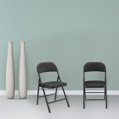 Klapstoel – Vergaderstoel – Vouwstoel – Bureaustoel – Stapelstoel – Set Van 6 Grijs – Ergonomisch Comfort – Onderhoudsvriendelijk Kunstleer