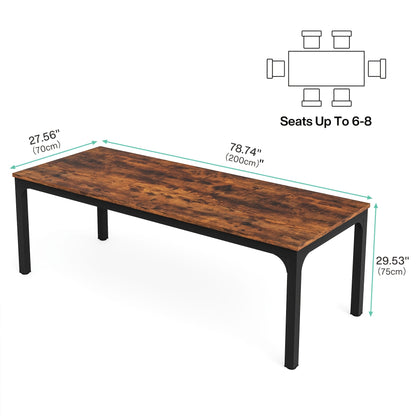 Eettafel – Keukentafel – Tafel – Dinertafel – Werkplek – Extra Lang 200 cm – Massief Hout en Spaanplaat