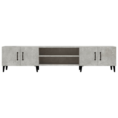 TV Cabinet Concrete Grey 180x31.5x40cm Engineered Wood TV Stand Entertainment Center with Storage, Media Television Table for Living Room Bedroom