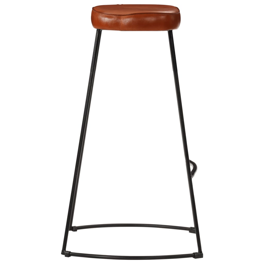 Barset – Barkrukken – Bar Stoelen – Bistro Set – Keukenbar Set – Massief Mangohout – Industrieel Metalen Frame – Comfortabele Zitting – Kunstleer Bekleding – Bruin