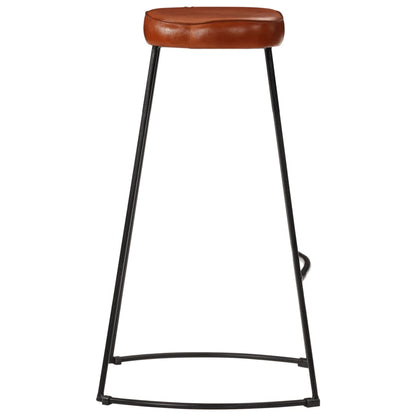 Barset – Barkrukken – Bar Stoelen – Bistro Set – Keukenbar Set – Massief Mangohout – Industrieel Metalen Frame – Comfortabele Zitting – Kunstleer Bekleding – Bruin