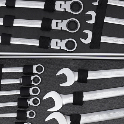 TOOL1SHOOO Professional Ratchet Wrench Set, 22 Sizes, 6mm-32mm, with Tool Box, Suitable for Industrial Electrical Maintenance and Automotive Bolt Fastening, Automotive Maintenance, Polished Finish, Durable Construction, Wrenc