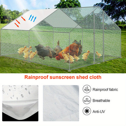 Kippenhok – Dierenhok – Konijnenhok – Pluimveestal – Buitenren – Gegalvaniseerd Metalen Frame – Weerbestendig en Ruim 3x3x2 m