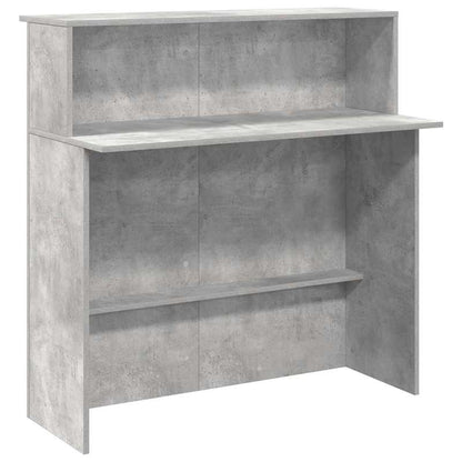 Reception Desk Made of Concrete in Gray, Measuring 100X50X103.5 Cm, Constructed from Durable Wood Material.