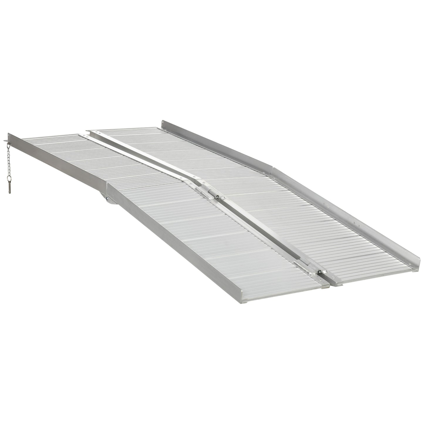 Opvouwbare Oprijplaat – Rolstoel Ramp – Toegankelijkheidshelling – Scootmobiel Oprijplaat – Drempelhulp – Lichtgewicht Aluminium – Antislip Oppervlak – Veiligheidszijkanten – 183 cm – Max Belastbaar 272 kg