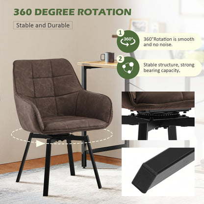 Draaibare Eetkamerstoelen – Eetkamerstoelen Set – Bureaustoelen – Loungestoelen – Stoelen Met Armleuningen – Blauw – 360° Draaibaar – Kunstleer Met Memory Foam Padded Zitting