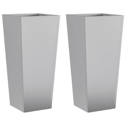 Bloemenrek – Plantenrek – Bloemenstandaard – Plantentafel – Plantenhouder – Gegalvaniseerd Staal – Weerbestendig – Set Van 2 – 35x35x75 cm