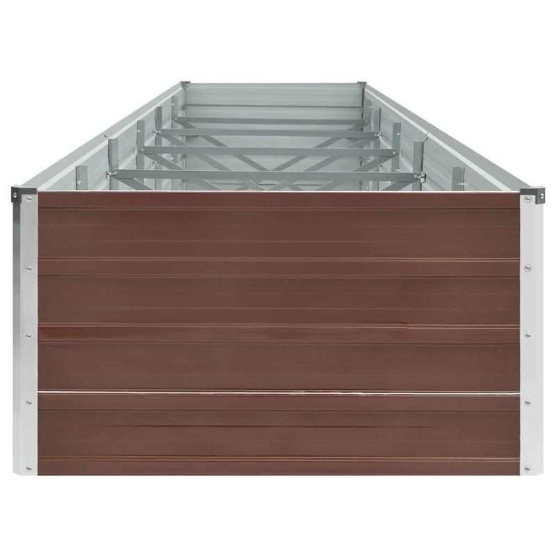 Verhoogde moestuinbak – Moestuinbak – Kweekbak – Plantenbak – Tuinbak – Gegalvaniseerd staal – 480x80x45 cm – Weerbestendig – Bruin