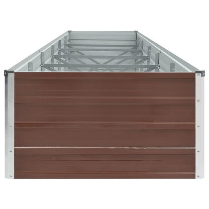 Verhoogde moestuinbak – Moestuinbak – Kweekbak – Plantenbak – Tuinbak – Gegalvaniseerd staal – 480x80x45 cm – Weerbestendig – Bruin