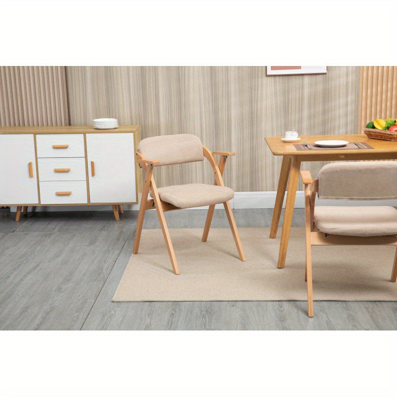 Vouwstoel – Klapstoel – Kampeerstoel – Tuinstoel – Eetkamerstoel – Vintage Design – Opvouwbaar & Stapelbaar – Comfortabel Met Armleuning – Houten Stevige Constructie – Khaki