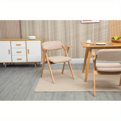 Vouwstoel – Klapstoel – Kampeerstoel – Tuinstoel – Eetkamerstoel – Vintage Design – Opvouwbaar & Stapelbaar – Comfortabel Met Armleuning – Houten Stevige Constructie – Khaki