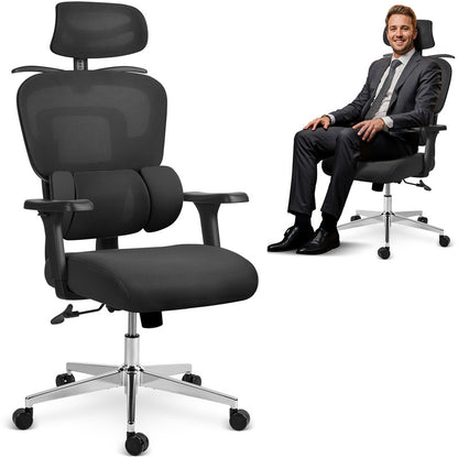 Bureaustoel – Office Chair – Gamestoel – Draaistoel – Kantoorstoel – Ergonomische Lendensteun – Verstelbare Hoogte Mesh Zitting