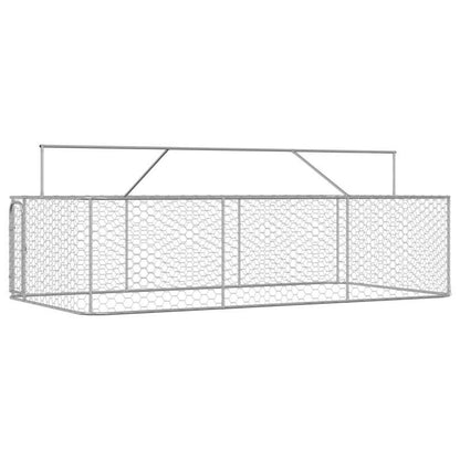 Hondenkennel – Hondenren – Hondenhok – Dierenverblijf – Buitenkennel – Grote Afmeting 399x201x150 cm – Afneembaar Dak Met Regengoot – Duurzaam Metalen Frame & Weerbestendige Cover