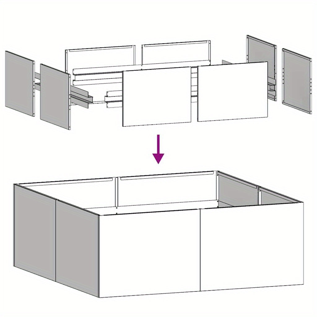 Plantenbak – Bloembak – Plantenpot – Bloempot – Bloembak Met Standaard – Anthraciet Staal – 80x80x30 cm – Duurzaam & Modern Design