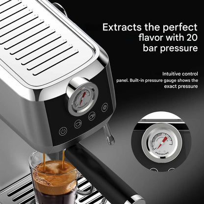 Espressomachine – Koffiezetapparaat – Cappuccinomachines – Melkopschuimer – Barista Machine – 20 Bar Pomp – 1350W Snel Opwarmen