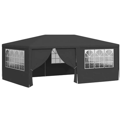 Partytent – Feesttent – Tuintent – Paviljoen – Opvouwbare Tent – Waterdicht – 4x6 Meter – 90 g/m² PE – Antraciet