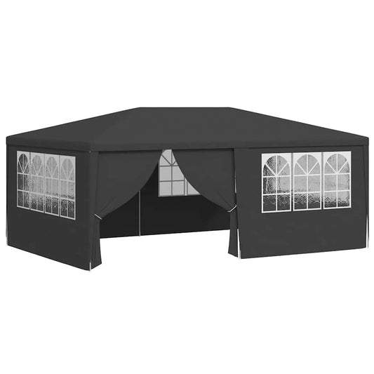 Partytent – Feesttent – Tuintent – Paviljoen – Opvouwbare Tent – Waterdicht – 4x6 Meter – 90 g/m² PE – Antraciet