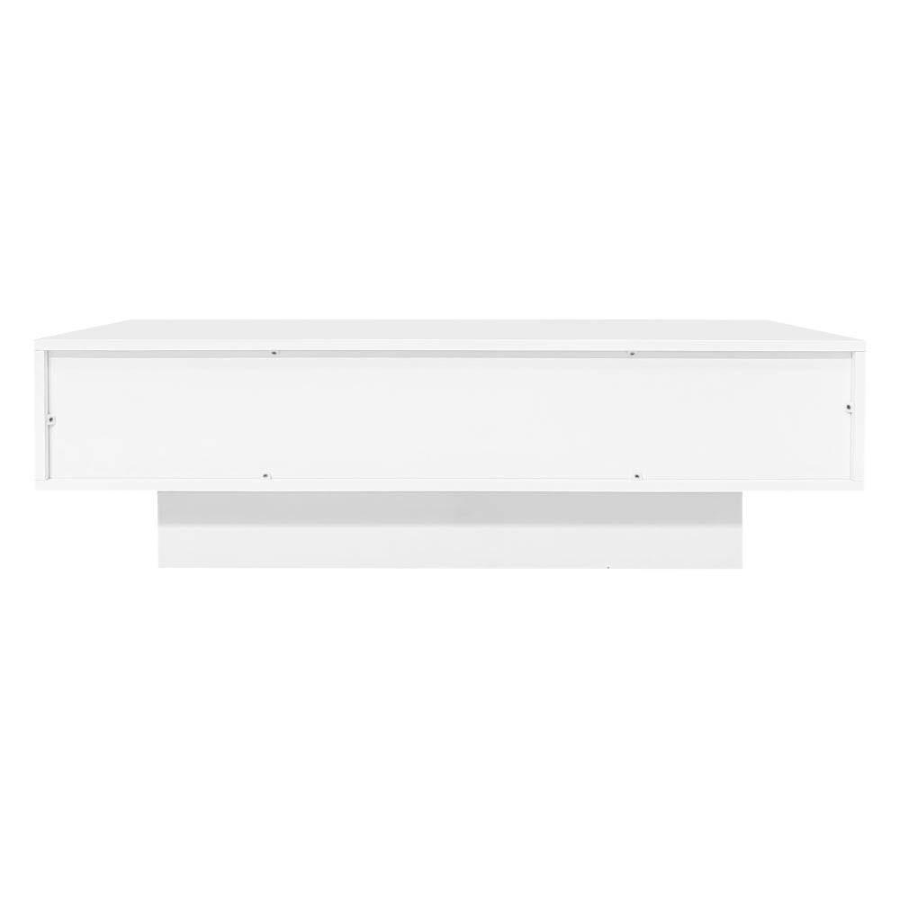 Salontafel – Woonkamertafel – Koffietafel – Bijzettafel – Tafel – Modern Hoogglans Wit – 2 Laden – 115x55x34 cm – Draagkracht 30 kg