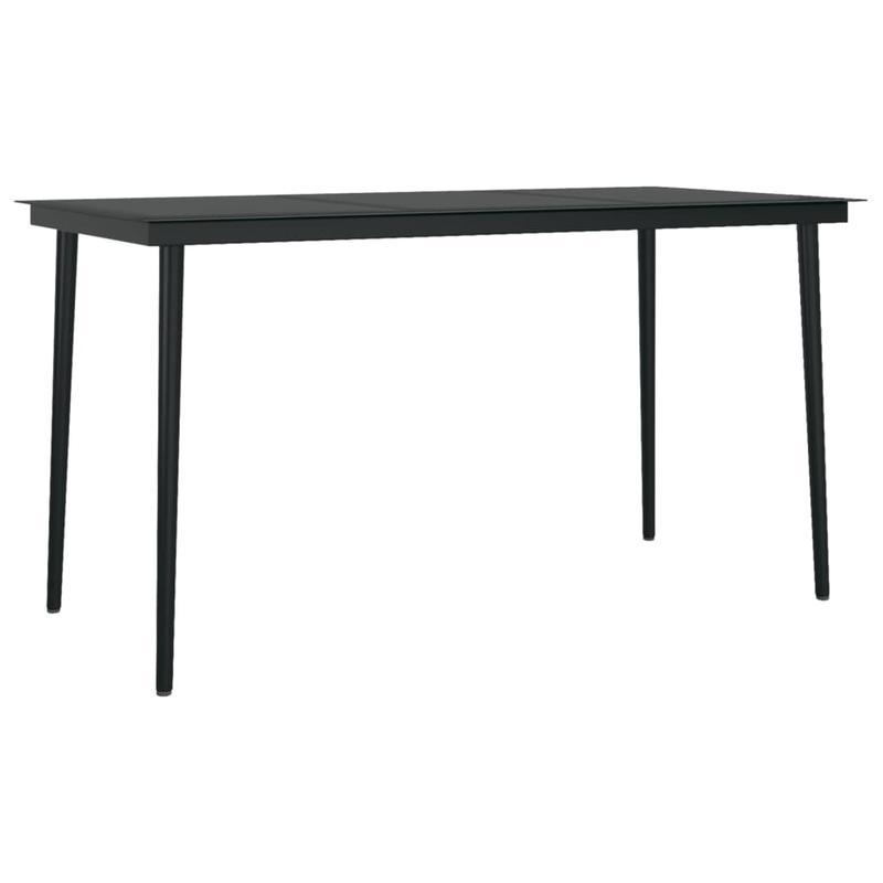 7pcs Garden Furniture Set in Black, Suitable for Temporary Outdoor Use.