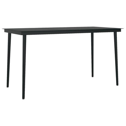 7pcs Garden Furniture Set in Black, Suitable for Temporary Outdoor Use.