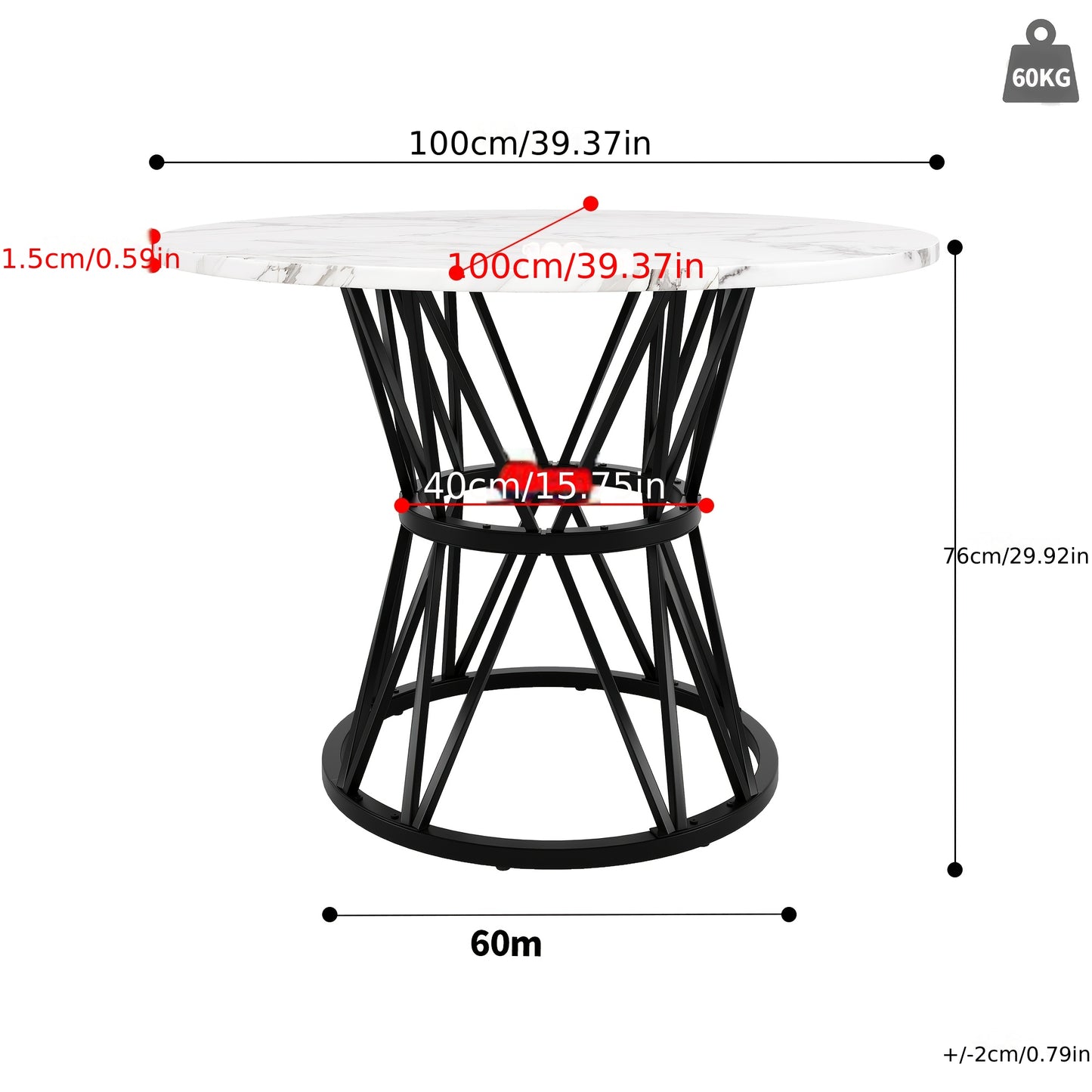 Round Dining Table (100×100×76cm), Kitchen & Living Room Coffee/Dinner table for 4, Stylish Metal Legs, Golden Finish, Table for Dining Room, Coffee Table with Storage, Round Dinner Table, Rectangular Dining Table, Marble R