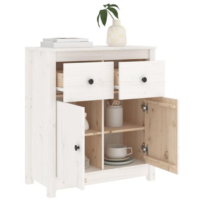 White Sideboard 70x35x80cm in Solid Pine Wood Removable and durable, Console Table Formal Wood, Entryway Storage Solution, Removable Shelf Furniture, Pine Wood Sideboard, Clean Line Furniture, Quality Woodworking, Durable Woo