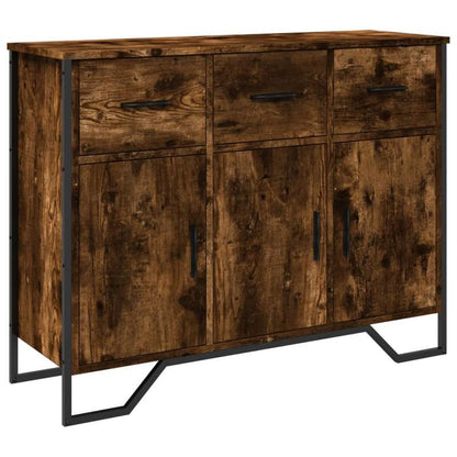 Smoked Oak Sideboard 97x32, 5x74, 5cm in Multilayer Wood Removable and durable