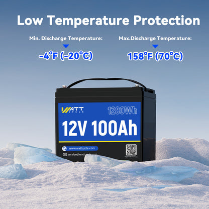Accubatterij – Accu – Batterij – Lithium Accu – Deep Cycle Accu – 12V 100Ah LiFePO4 – 15.000 Laadcycli & 1280Wh Capaciteit
