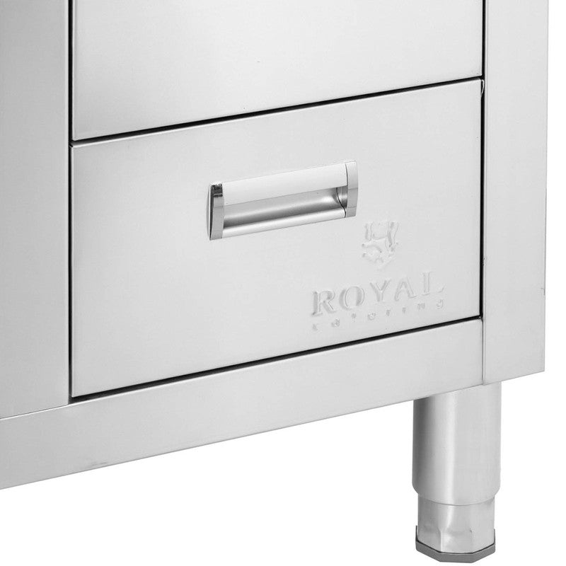 RVS Spoelbak – Keukenspoelbak – Inbouwspoelbak – Spoelbak met Lade – Roestvrijstalen Waschbak – Met Ladekast – Verstelbare Pootjes – Afmeting 100x60x94,5 cm