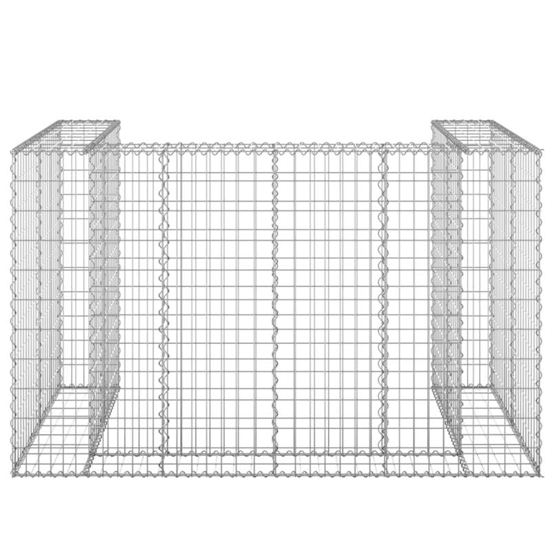 Afvalbak Buiten – Buitenprullenbak – Afvalemmer – Vuilnisbak – Afvalton – Gegalvaniseerd Staal – 180x100x110 cm – Weerbestendig & Afsluitbaar