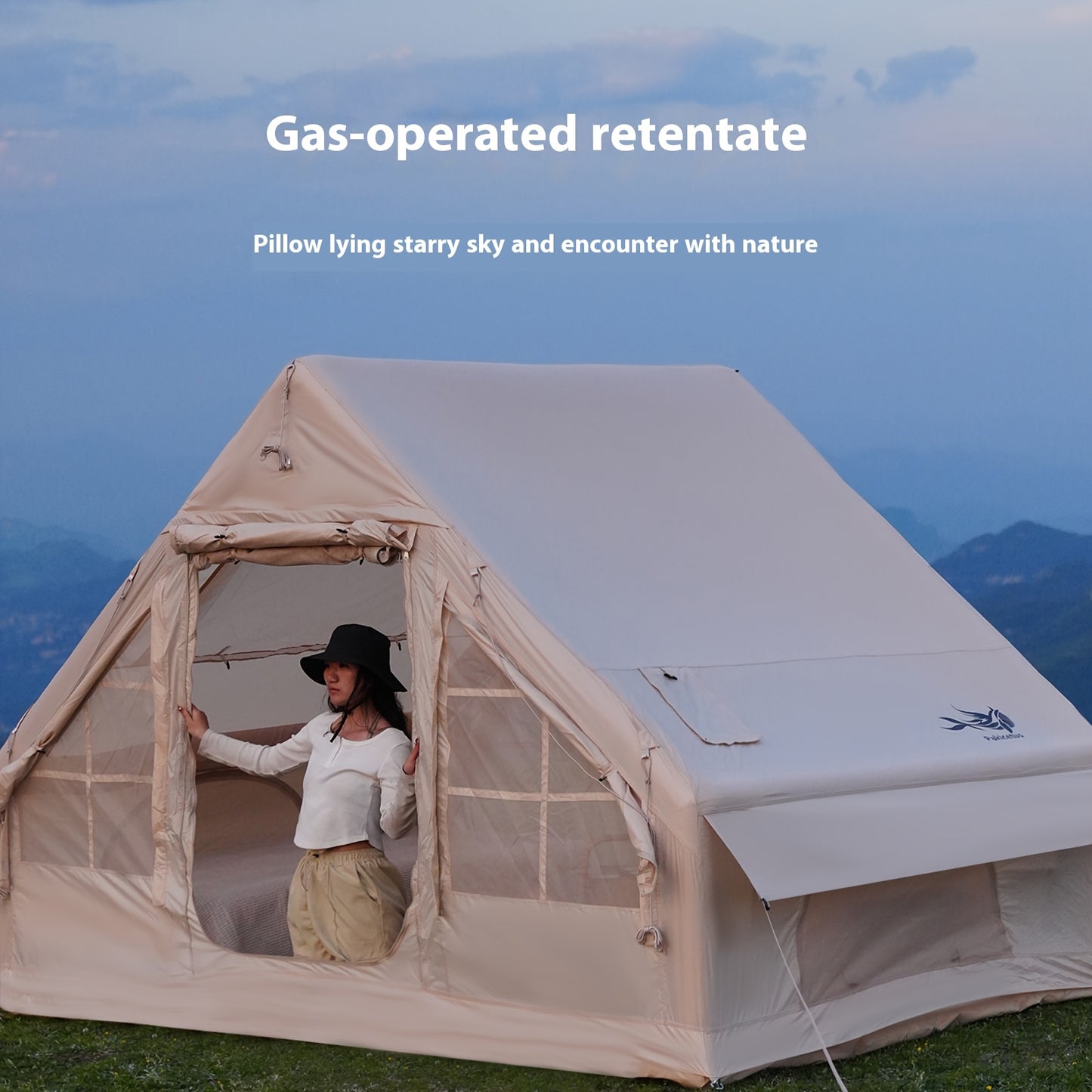 Opblaastent – Opblaasbare Tent – Familietent – Glamping Tent – XXL Koepeltent – Ruim Voor 8 Personen – Inclusief Stove Jacks