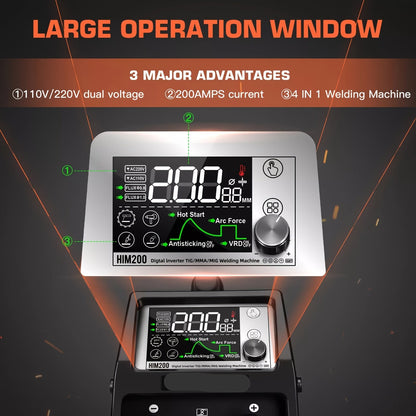3-in-1 Lasmachine – MIG Lasapparaat – TIG Lasser – Elektrode Lasser – 200 Ampère – 220V – Robuuste Behuizing